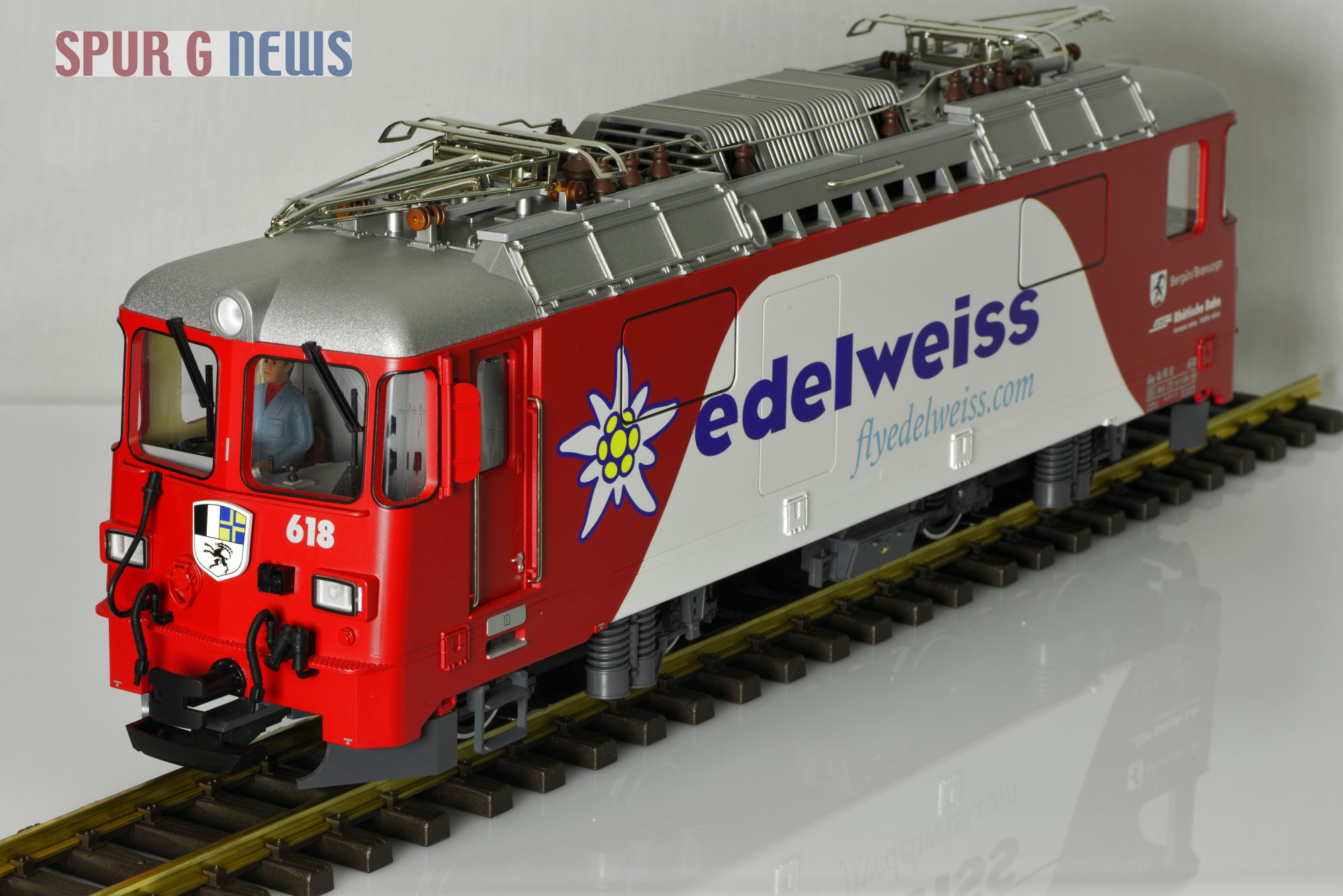 edelweiss lokomotive Ge 4/4 II der RhB Nr. 618 Bergn - Werbelok flyedelweiss.com