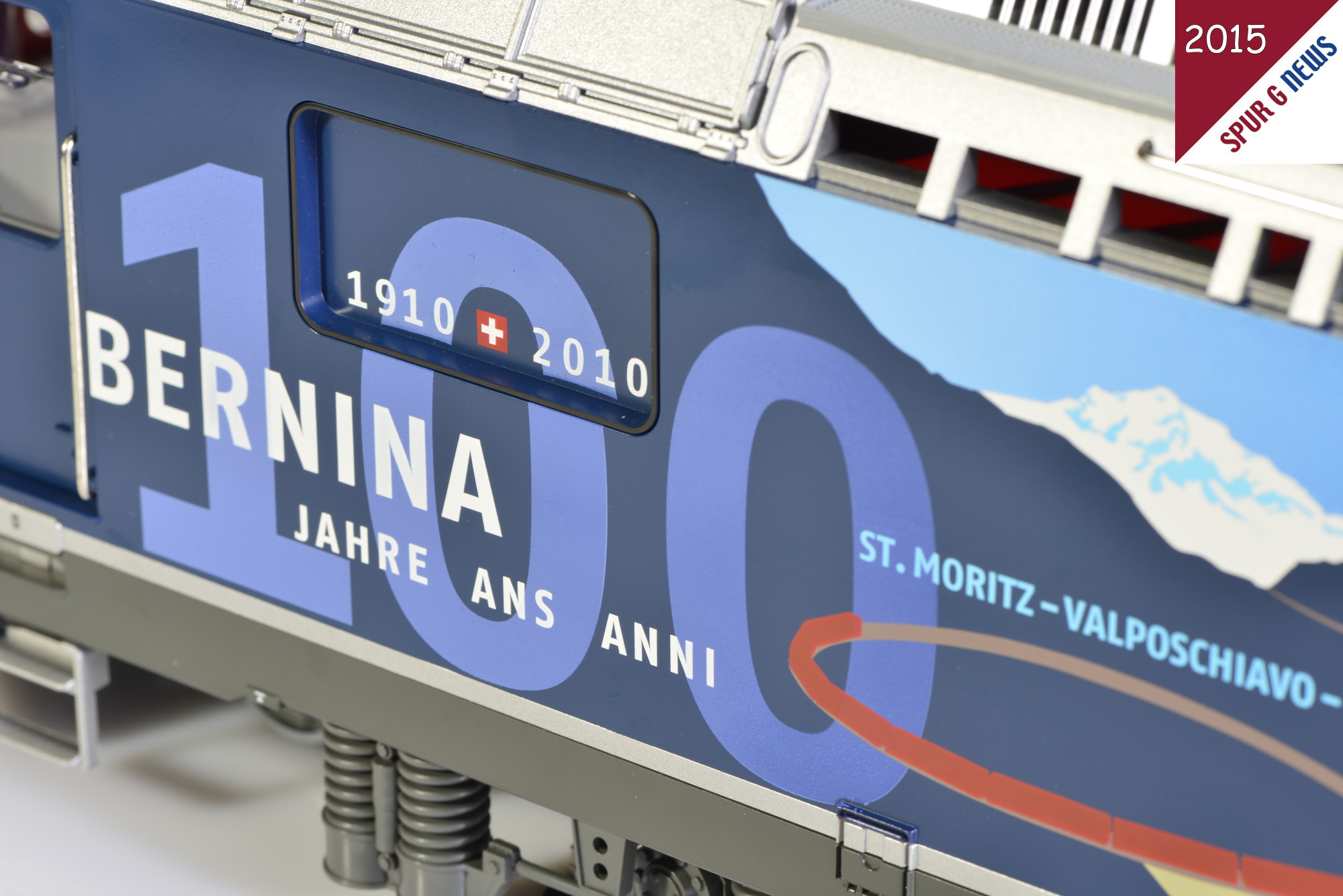 LGB 28435 Ge 4/4 II 100 Jahre Bernina, Tampondruck - glatte Flchen 