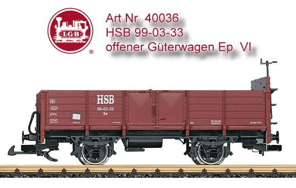 Art. Nr. 40036 - HSB 99-03-33 , offener Gterwagen Epoche VI - Herbstneuheit 2016