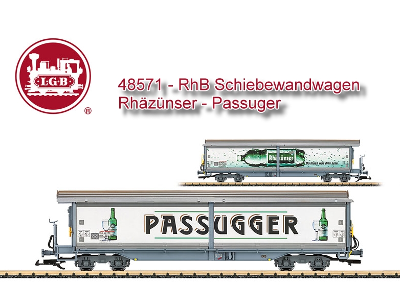 LGB Art. Nr. 48571 - RhB Schiebewandwagen - Rhznser / Passugger