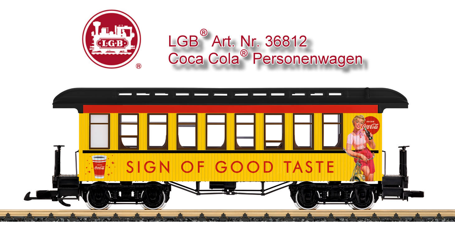 LGB Art. Nr. 36812 Personenwagen  Coca Cola - gelb 