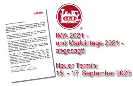 Absage IMA 2021 - neuer Termin September 2023! 