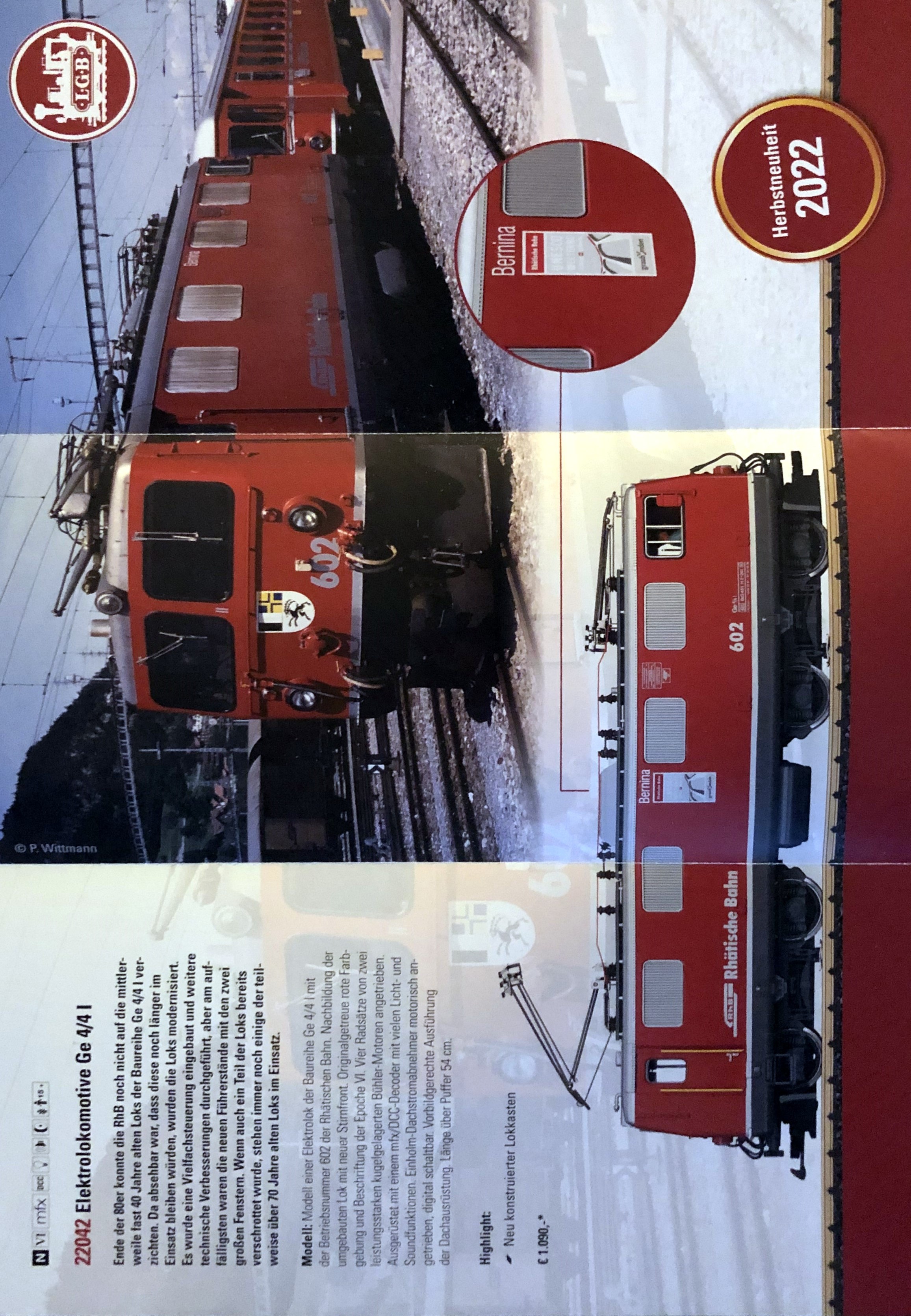 Flyer - Rückseite: LGB Ge 4/4 I - Bernina - Art. Nr. 22042