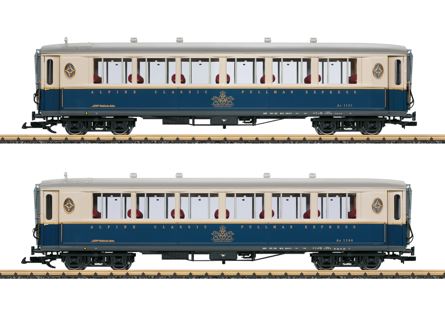 LGB Art. Nr. 36659 - Wagen-Set Pullman Express - Wiederauflage - RhB 