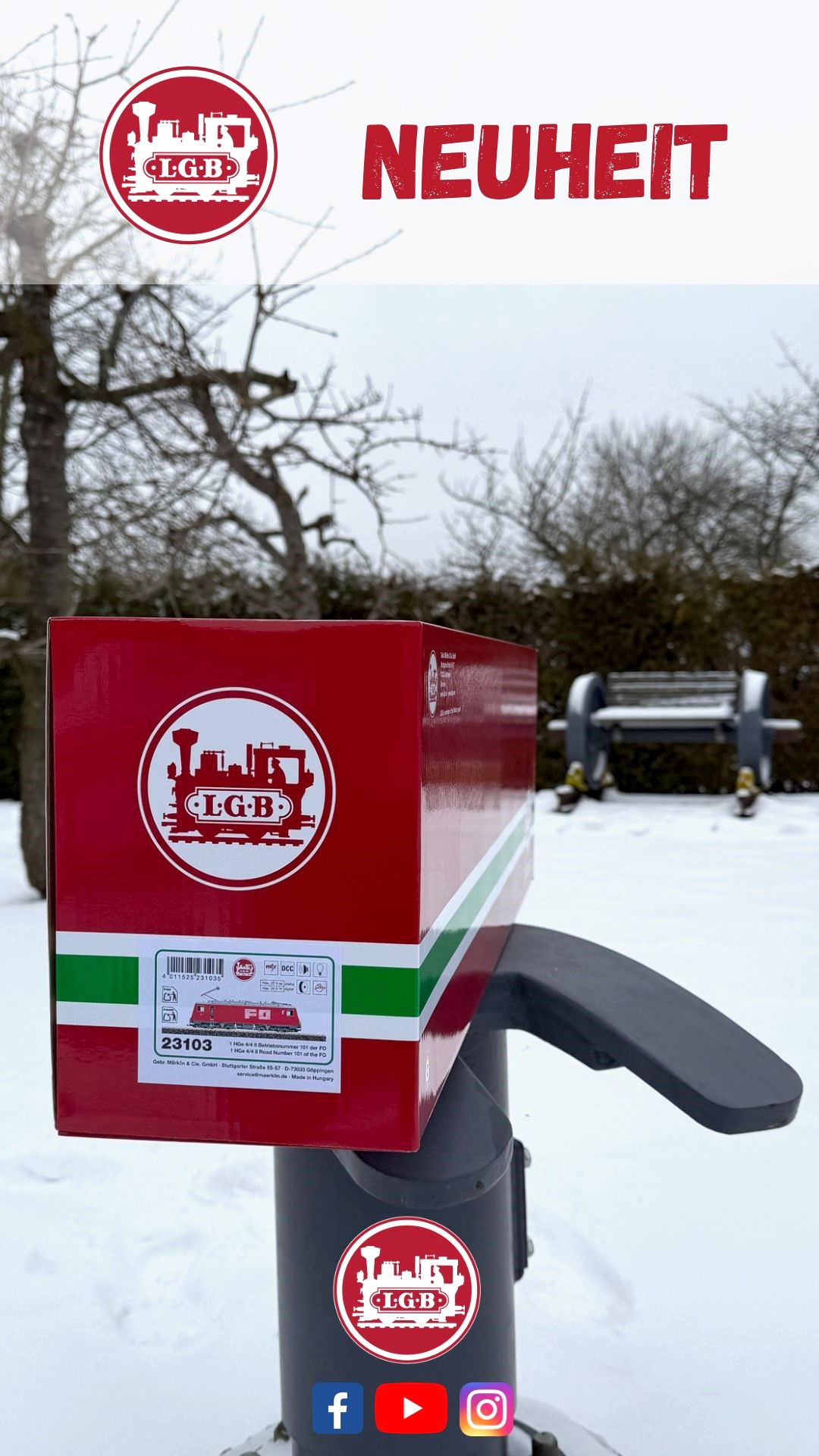 Am 31. Januar 2026 - Erstauslieferung der HGe 4/4 II der FO - Herbstneuheit 2025. Art. Nr. 23103. Bild Hendrik Hauschild copyright. 