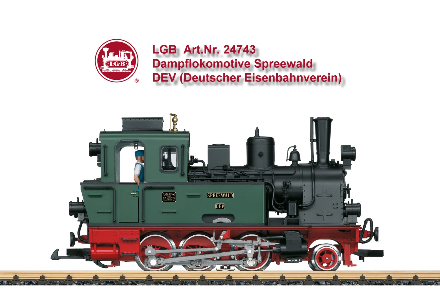 LGB Art. Nr. 24743 - Dampflok Spreewald der DEV passend zum Museumswagen von LGB 2026. 