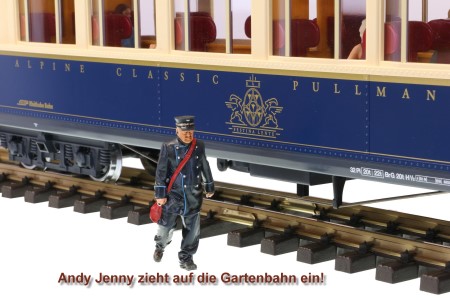 Neue Figur von figurendesign Volker Bauer f�r den Alpine Classic - Pullman Express Zug von LGB 