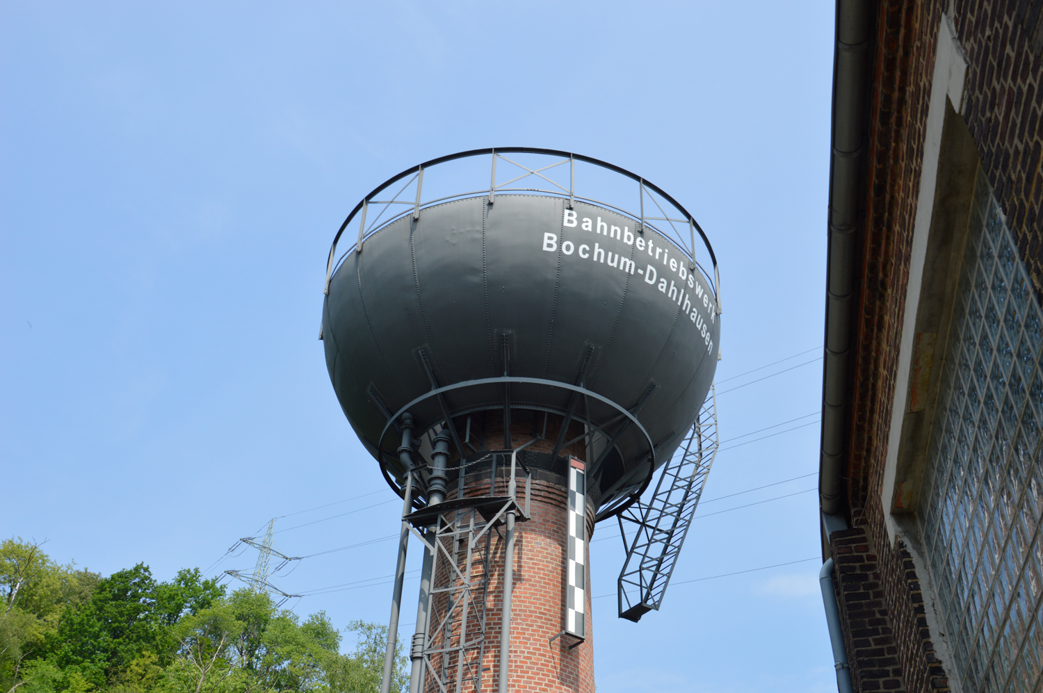 Der weithin sichtbare Wasserturm im Bahnbetriebswerk Bochum-Dahlhausen 