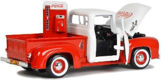 Art. Nr. 424055 - 1955 Ford F-100 Pickup mit Coca Cola Kühlschrank  - Motorhaube und Türen sind zu öffnen. 