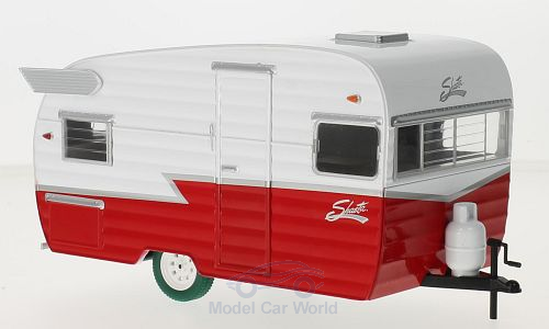 Wohnwagen von Greenlight - Shasta Airflyte - weiss/rot 1961 - Fertigmodell in Metall-Kunststoff von Greenlight