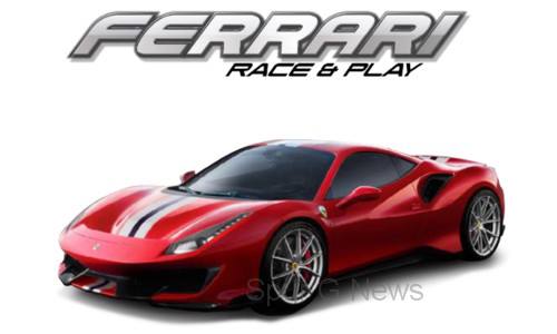 Ferrari 488 Pista, rot/weiss, Race & Play, BBU 18-26026 von Bburago, Fertigmodell in 1:24, Metall/Kunststoff
