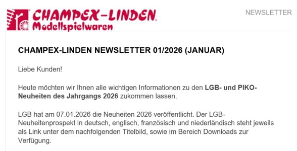 Newsletter 01/2026 von Champex-Linden.