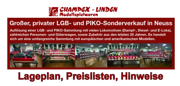 F�r den Sonderverkauf von Champex-Linden in Neuss am 9. und 10. Oktober 2026 gibt es nun die Preislisten, den Lageplan und Hinweise!. 