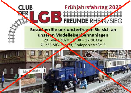 Coronavirus - Absage der Frhjahrsfahrtage unseres Clubs der LGB Freunde Rhein Sieg. 