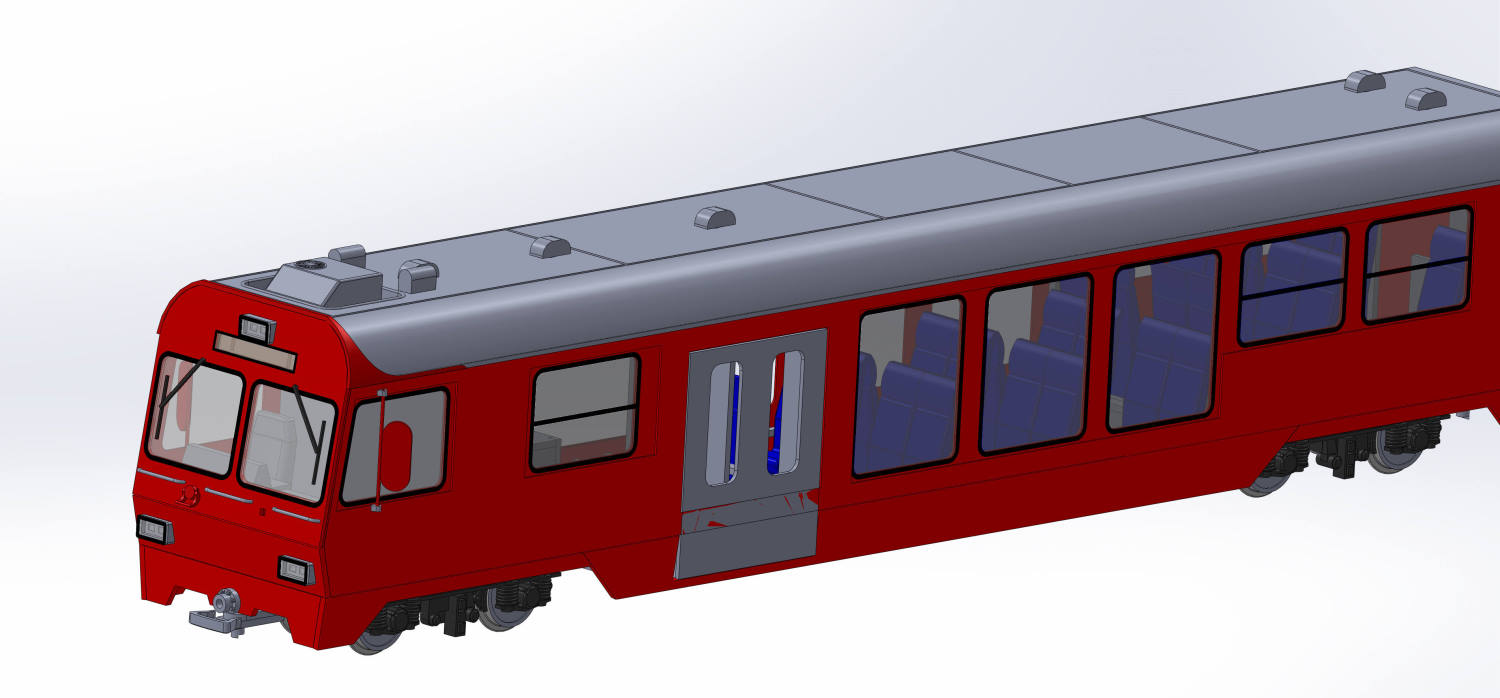 CAD Konstruktion des Modells - BDt- "NEVA Retica" Steuerwagen- Bild von Ed´s Gartenbahn