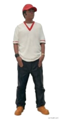 ATLANTIC - 1/24 - Nr. ATL 24039 - Junger Mann mit Pullover und Basecap - Bruce -Mann mit V-Pullover und roter Basecap