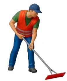 ATLANTIC - 1/24 - Nr. ATL 24046 -Mann - Stra�enbau mit Besen - Dorian