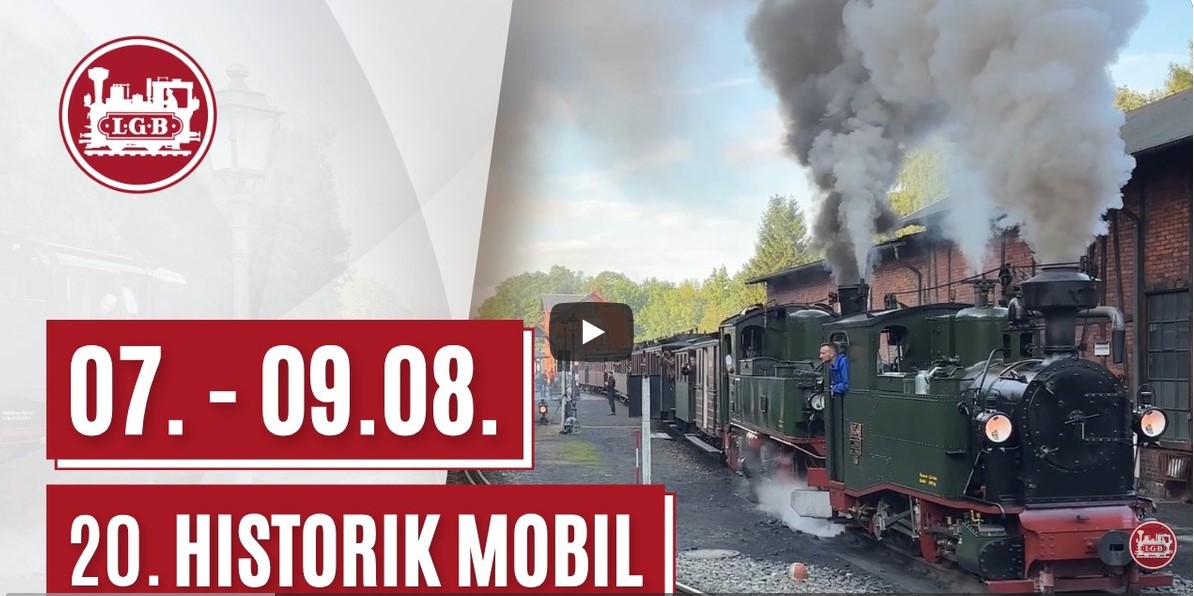 Einfach auf das Bild klicken und den Video von Andreas Franz und LGB auf dem LGB YouTube Kanal ansehen. Vorschau auf die 20. Historik Mobil. 