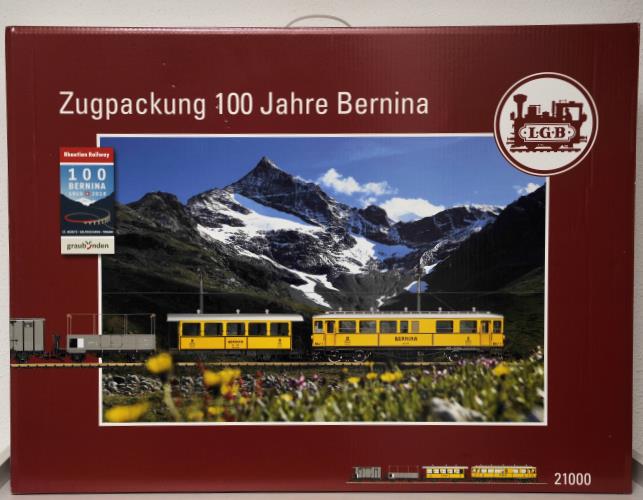 neue ausgelieferte Zugpackung von LGB 100 Jahre Bernina Bahn 