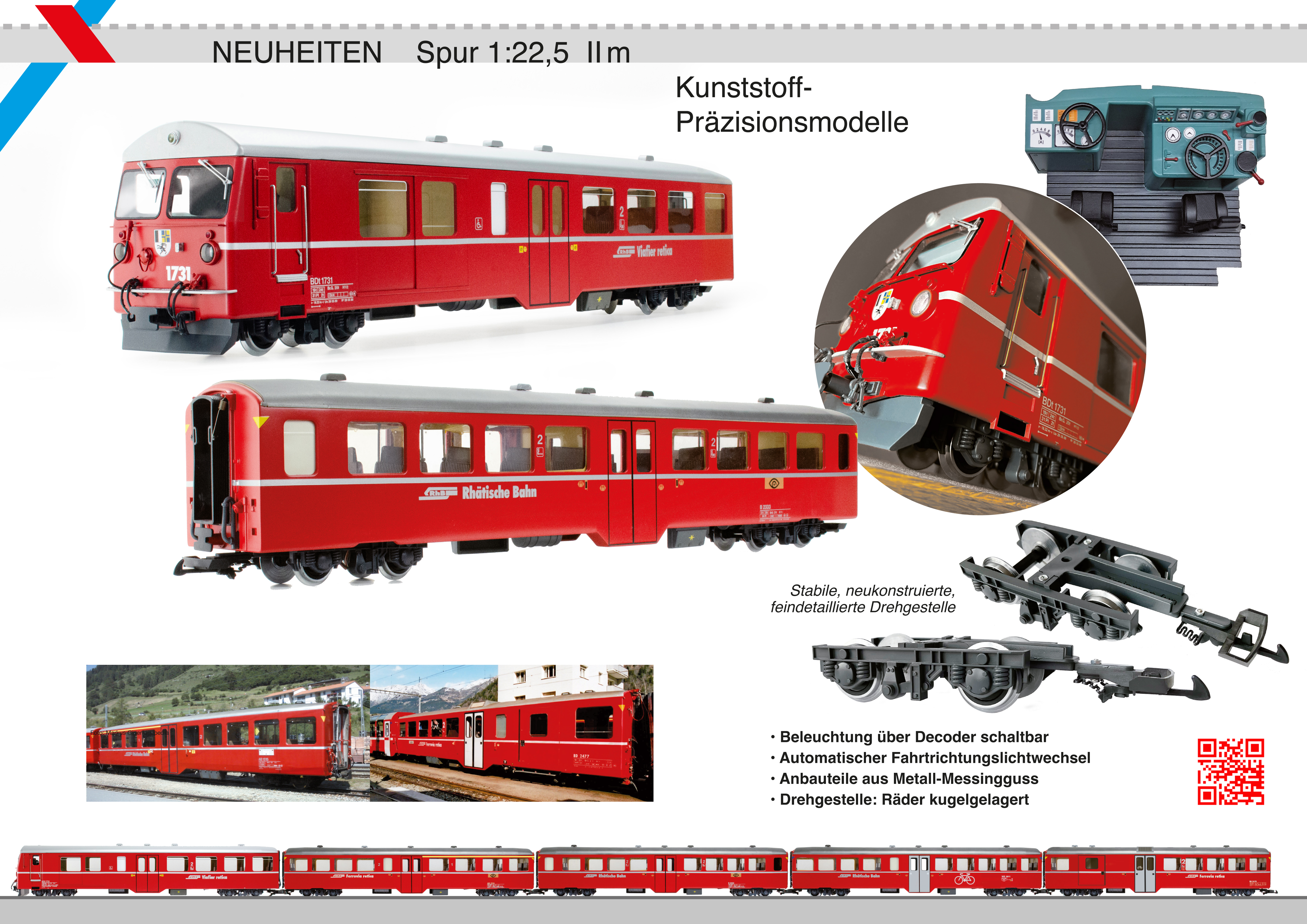 Neuheiten 2025 - folgende Modelle werden in kurzer Ausfhrung (1:25 680 mm) oder langer Ausfhrung (1:22,5 - 780 mm) angeboten: