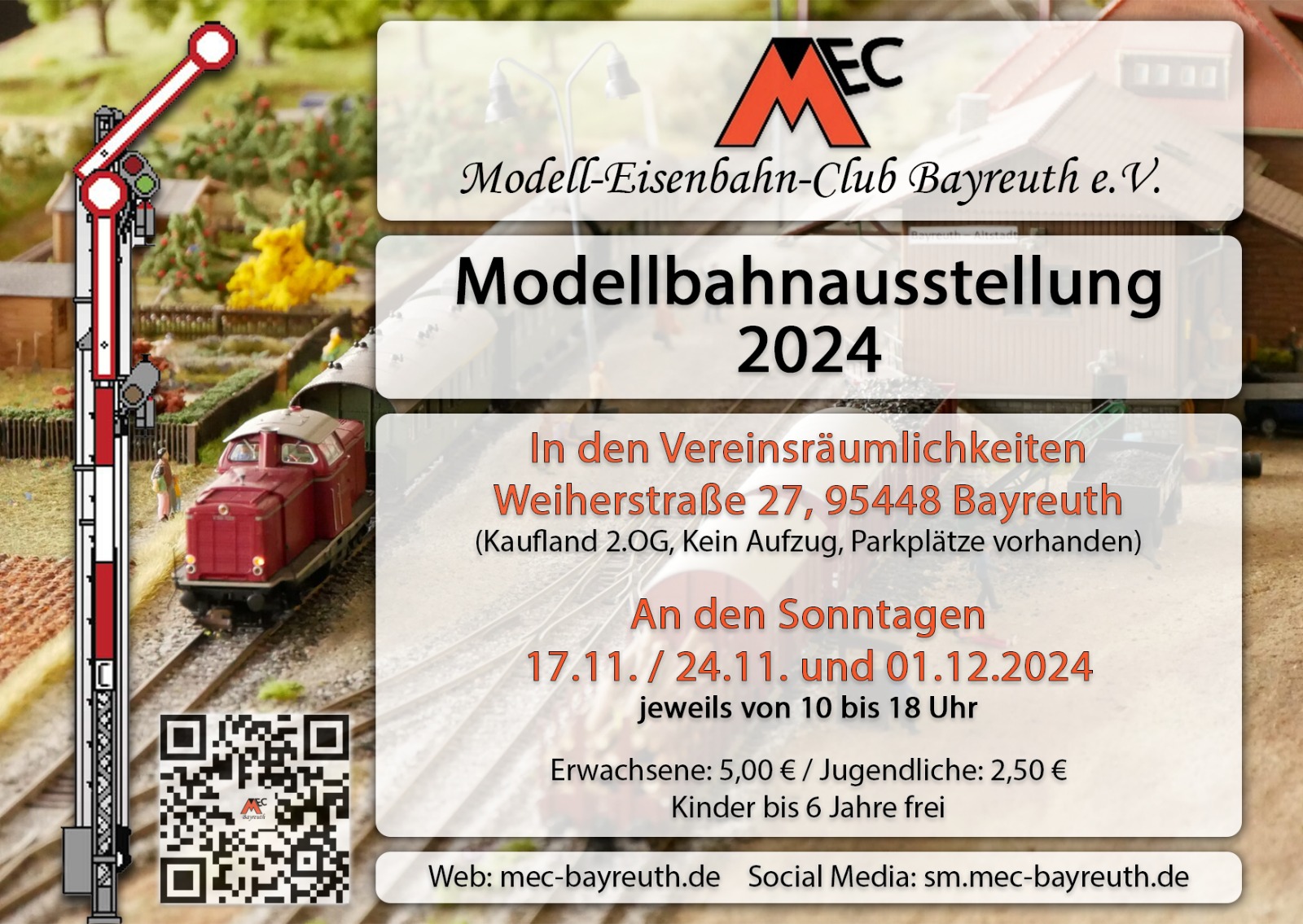 Vorschau auf die Adventsfahrtage beim MEC Bayreuth: Sonntag, 17. und 24 November 2024 und am 1. Dezember 2024  