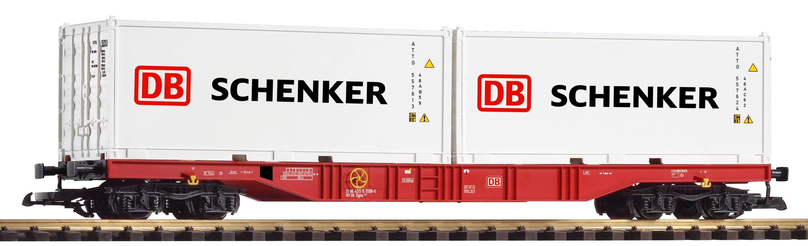 G Containertragwagen DB AG mit 2 Containern - DB Schenker Art.Nr. 37753