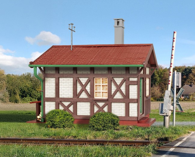 PIKO 65007 - G Bahnwärterhaus - Charmantes Bahnwärterhaus für ländliche Szenen, Gebäudemodell für Gartenbahn (Modelleisenbahn Spur G)