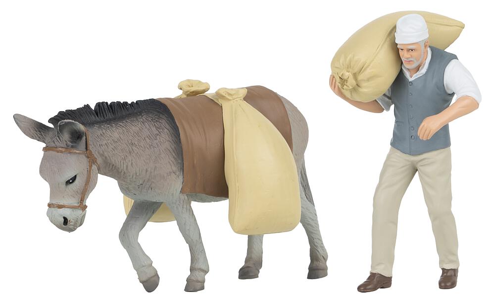 POLA Art. Nr. 331533 - M�ller mit Esel und S�cken als Beladung 