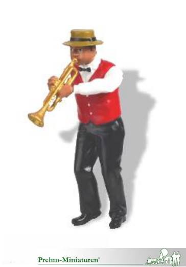 Prehm Miniaturen - Artikelnummer 500033 - Einzelfigur fr Dixie Band mit Trompete