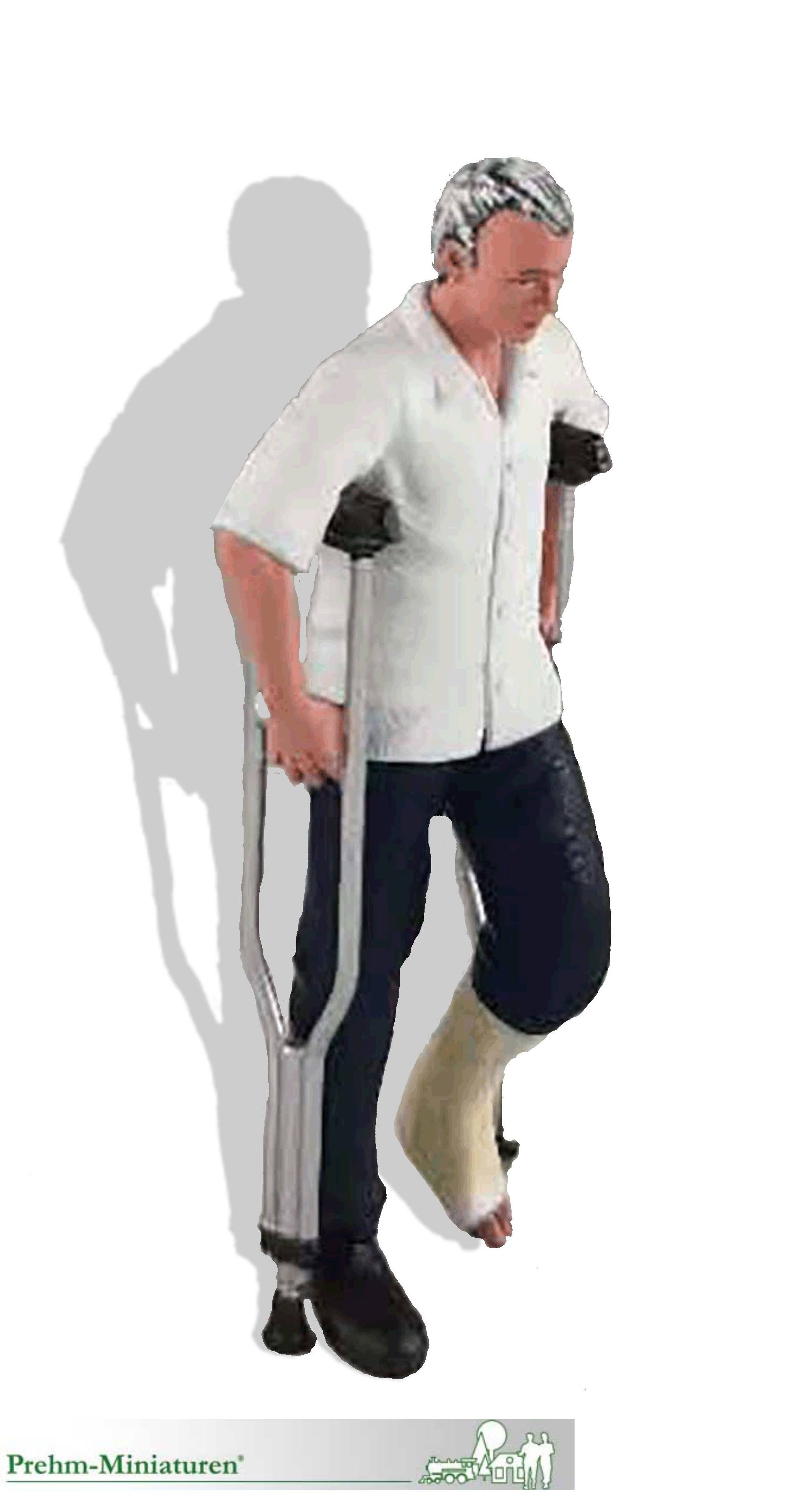 Mann mit gebrochenem Bein auf Krcken - Art. Nr. 500603 - Neuheit Prehm-Miniaturen 2021