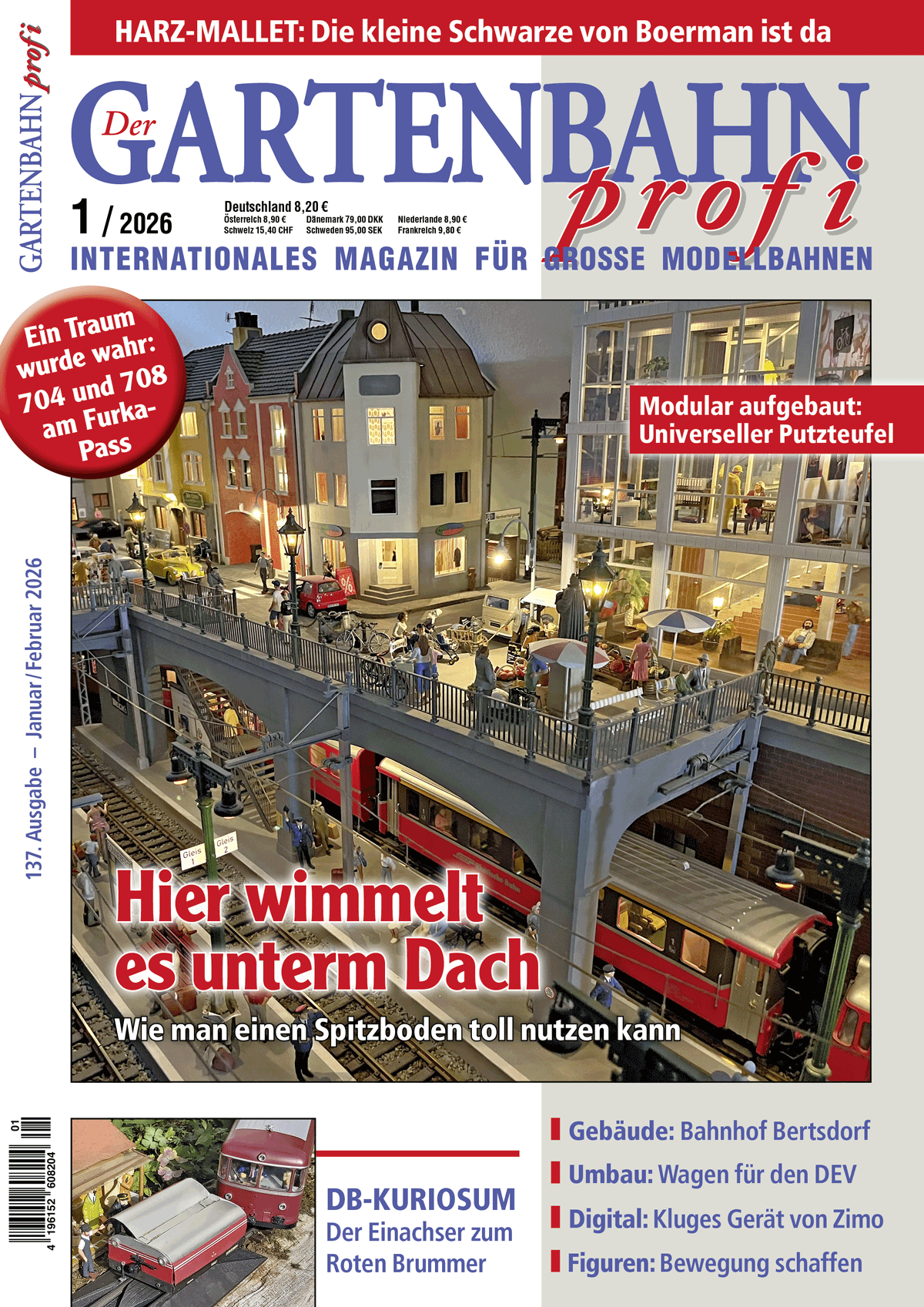 Der GARTENBAHN profi internationales Magazin f�r gro�e Modellbahnen 1/2026 war schon im Briefkasten und  im Zeitschriftenhandel verf�gbar. 