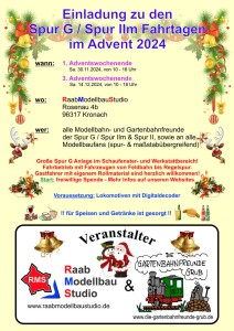 Raab Modellbahnstudio - zwei Adventsfahrtage - 30.11. und 14.12.2024 