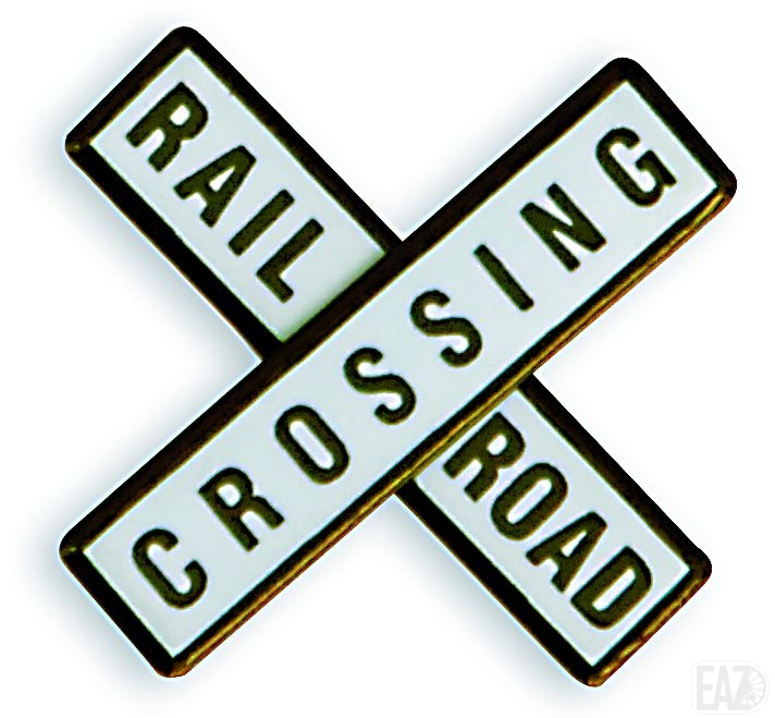 Emailleschild Railroad Crossing 