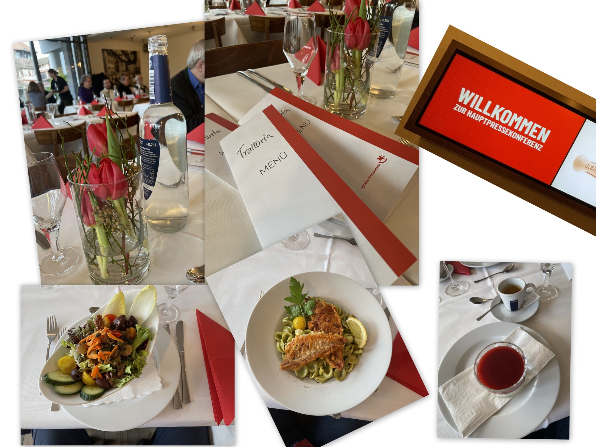 Zum Abschluss der Hauptpressekonferenz hat die Spielwarenmesse eG die geladenen Journalisten und Fotografen zu einem drei Gnge Men in Trattoria des CineCitta Deluxe Kino 4 eingeladen. Es war "lecker"!