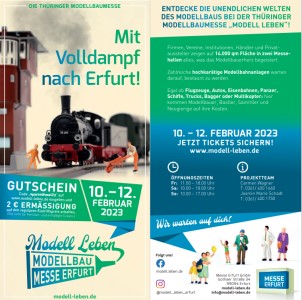Mit Volldampf nach Erfurt! Modellbau Messe vom 10. - 12. Februar 2023 