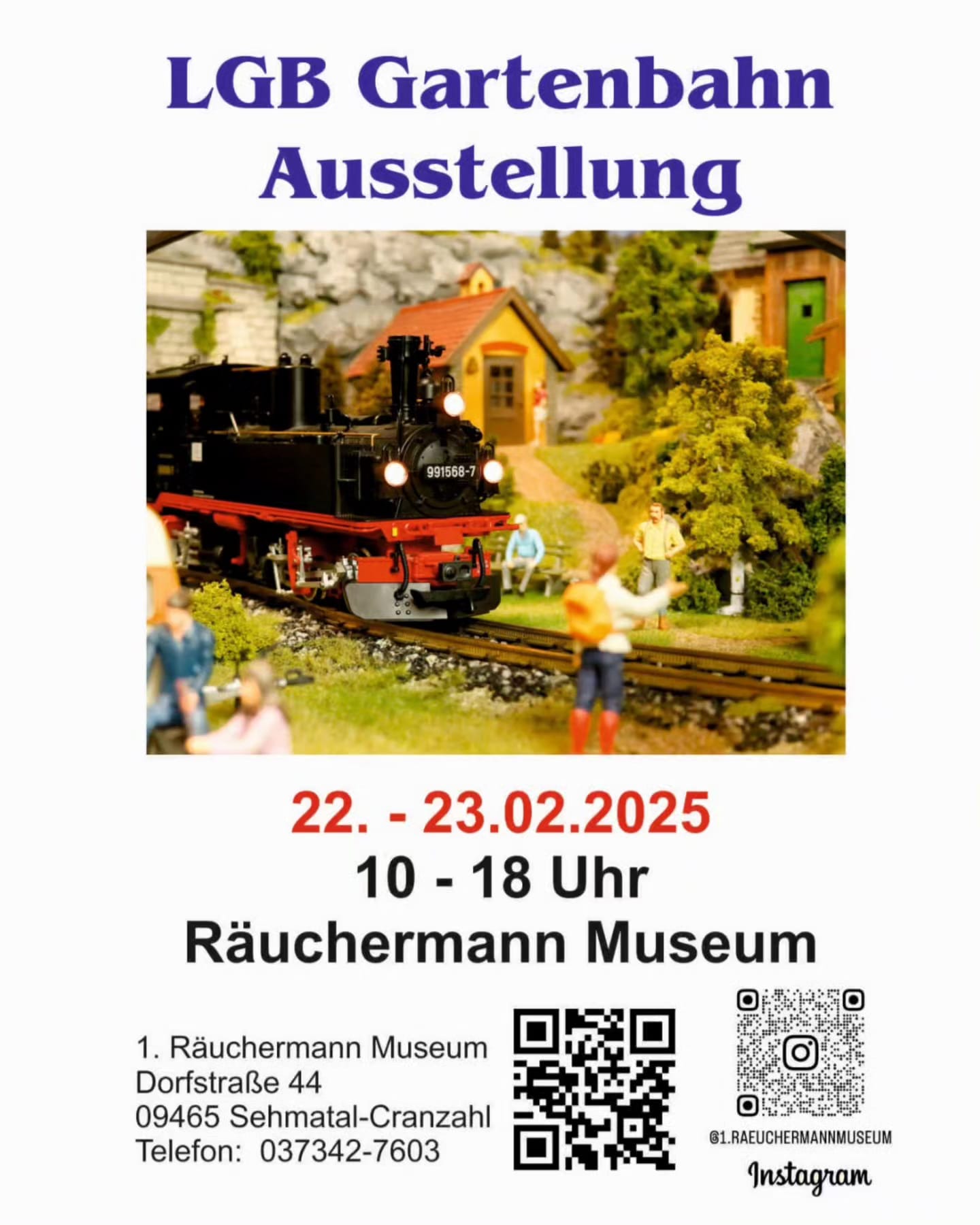 LGB Gartenbahn Ausstellung, 22.02. und 23.02.2025 Ruchermann Museum Sehmatal-Cranzal