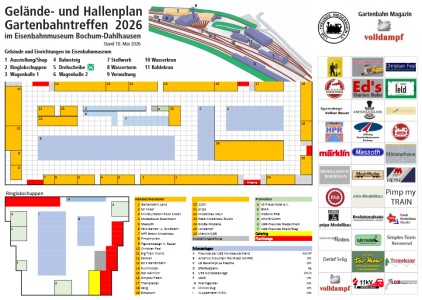 Vormerken: Hallenplan f�r das Gartenbahntreffen der LGB-Freunde Niederrhein am 16. und 17. Mai 2026