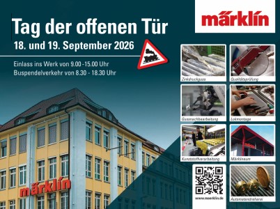 Vormerken: Tag der offenen T�r bei M�rklin 18. und 19. September 2026