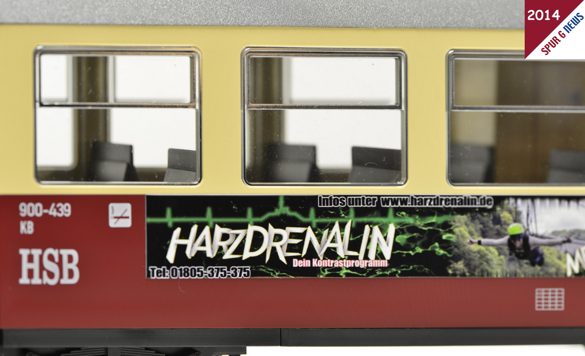 HSB - Harzer Schmalspurbahnen - Werbewagen HARZDRENALIN bereits erhltich. 