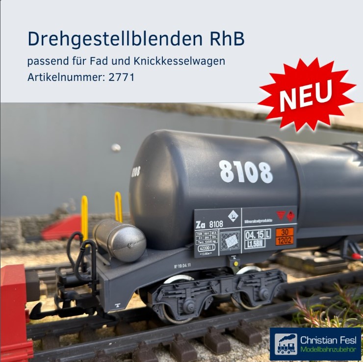 Drehgestellblenden RhB passen f�r Fad und Knickkesselwagen - Fesl Art. Nr. 2771