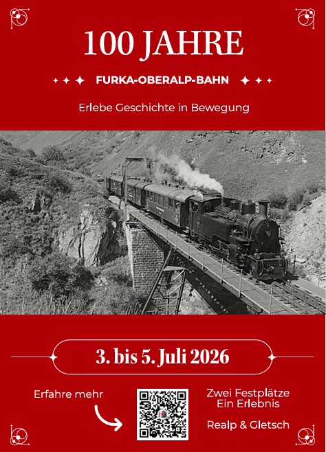 100 Jahre Furka-Oberalp-Bahn - hier geht es zum Flyer