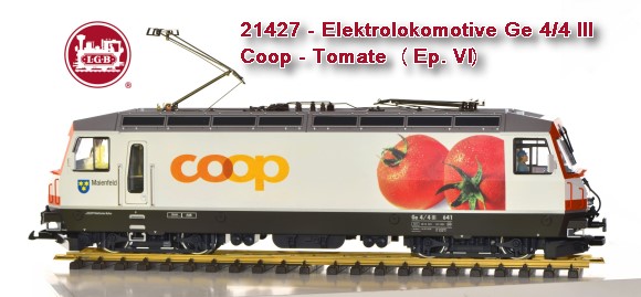 LGB Art. Nr. 21427 - RhB Ellok Ge 4/4 III "Coop Tomate" 