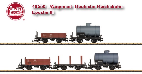 LGB Art.Nr. 49550 - Wagenset - 5 Wagen - der Deutschen Reichsbahn (DR)