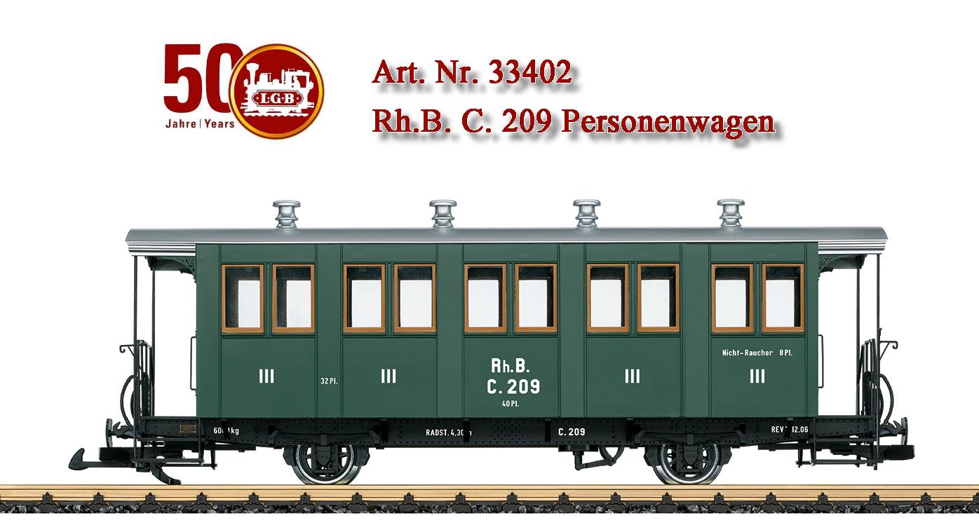 LGB Art. Nr. 33401 - Personenwagen Rh.B. C 109 - Lieferung im 1. Quartal 2019