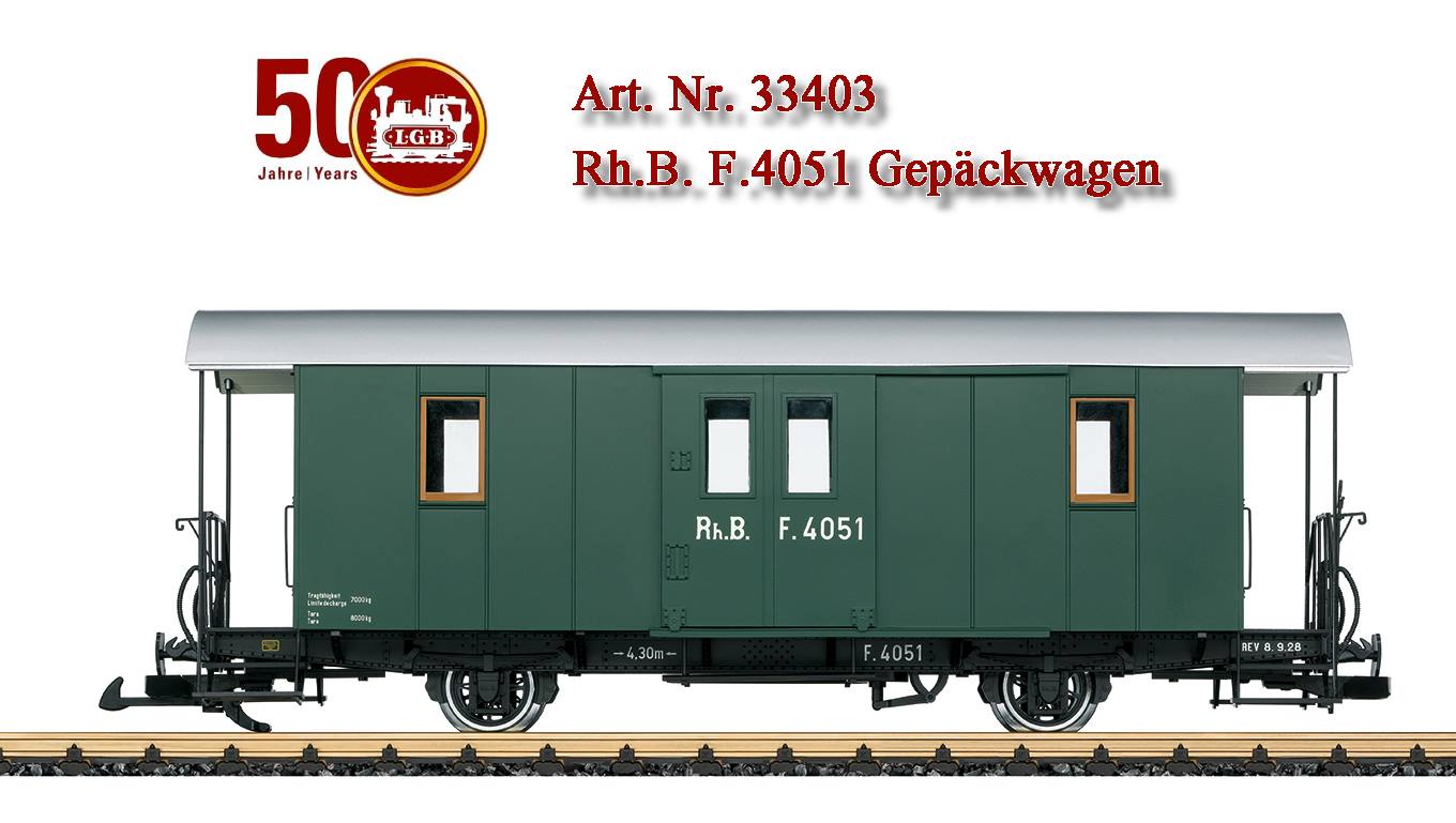 LGB Art. Nr. 33405  Gepckwagen F 4051 - werkseitig ausverkauft - Lieferung 1. Quartal 2019