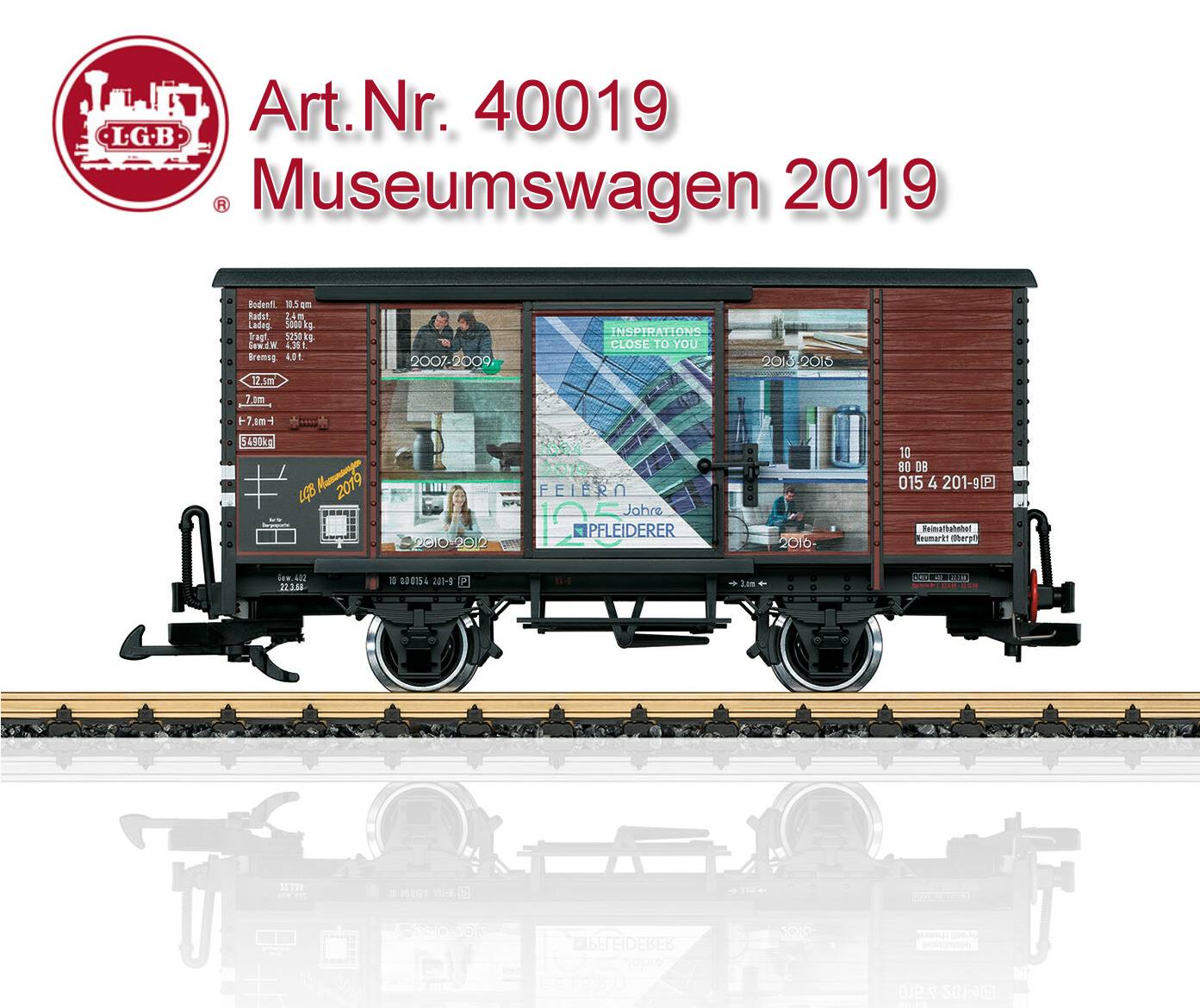 Gedeckter Güterwagen - Privatwagen - für die Firma "Pfleiderer" als Pate. LGB Art. Nr. 40019