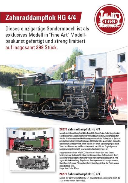 Prospekt der beiden Zahnraddampflokomotiven HG 4/4 II der Dampfbahn Furka-Bergstrecke - Limitiert auf insgesamt 399 Stck 