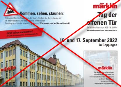Tag der offenen Tür bei Märklin in Göppingen!Freitag, 16.09. und Samstag 17.09.2022 