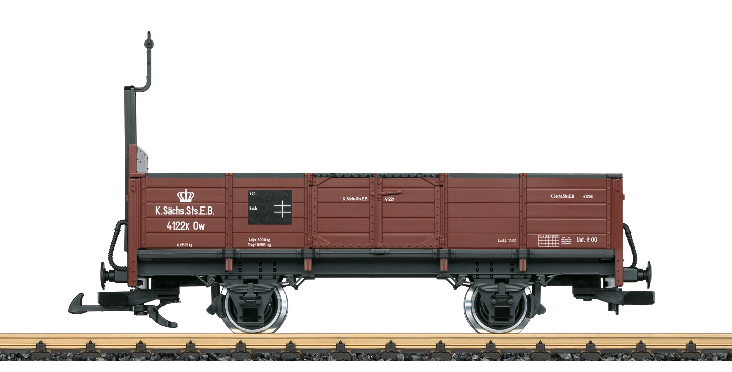 LGB Artikel Nr. 40274, K. Säsch. Sts. E.B., offener Güterwagen 4122 K in braun