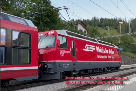 Video von den RhB Lokomotiven Ge 4/4 III - unterschiedliche Loknummern